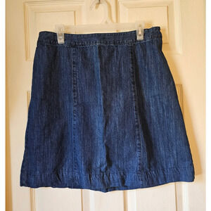 Basic Editions Women's Size Large Dark Blue Denim skirt with back elastic waist
